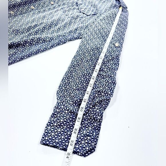 Tory Burch lightweight sheer pattern button down blouse M - Picture 11 of 13